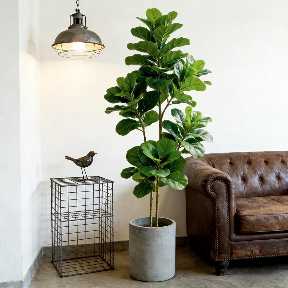 Ficus Lyrata Tree - 64/122cm 인조 피클무화과나무 가짜 오크 식물