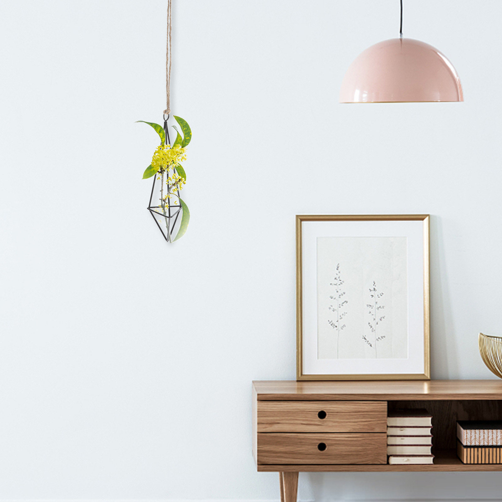 기하학적인 디자인의 철제 공예품으로 만든 공중 식물 홀 - Spider Plant Hanging 리뷰 및 가격