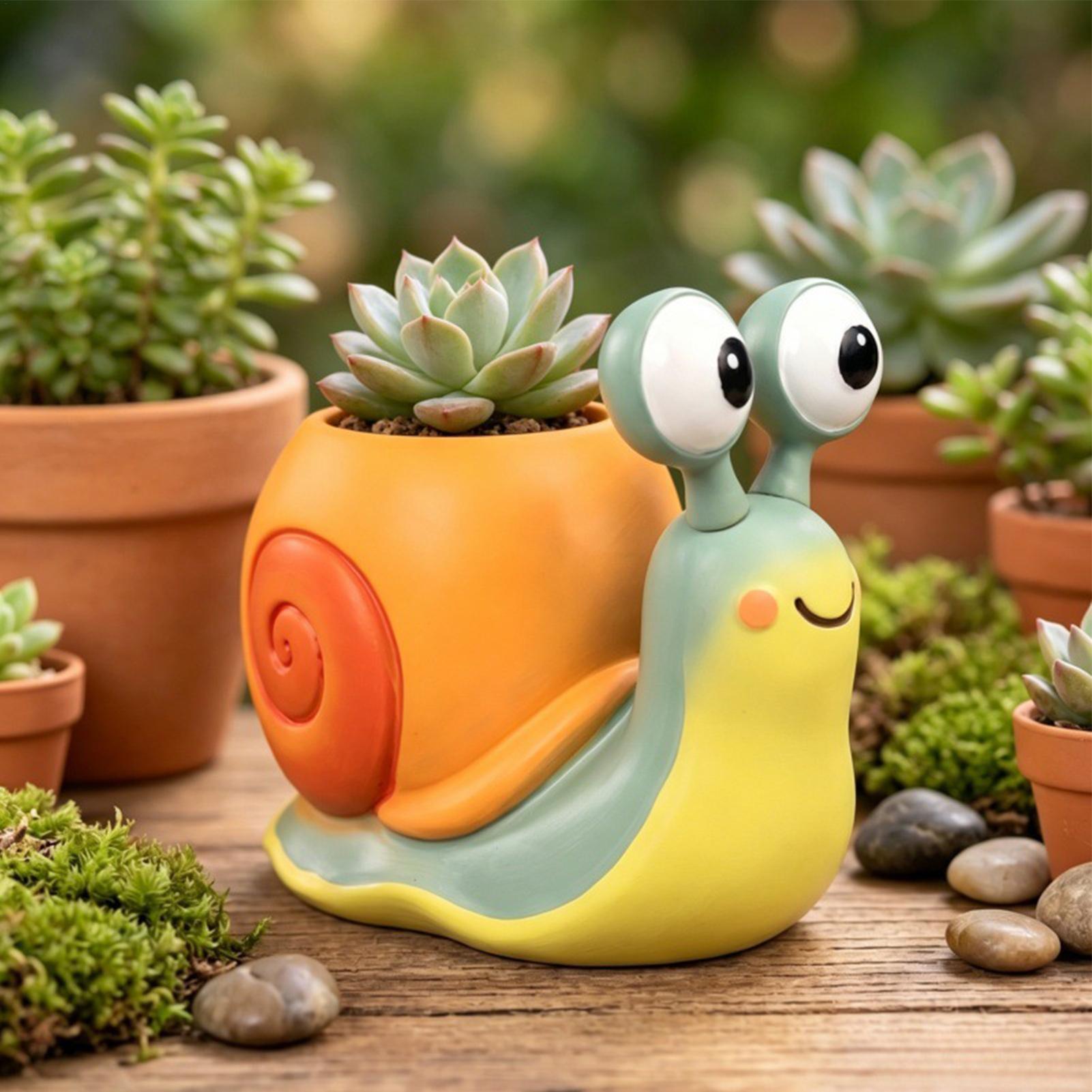 달팽이 모양 화분 달팽이 화분 펜 홀더 데스크탑 펜 홀 - Echeveria Succulent 리뷰 및 가격