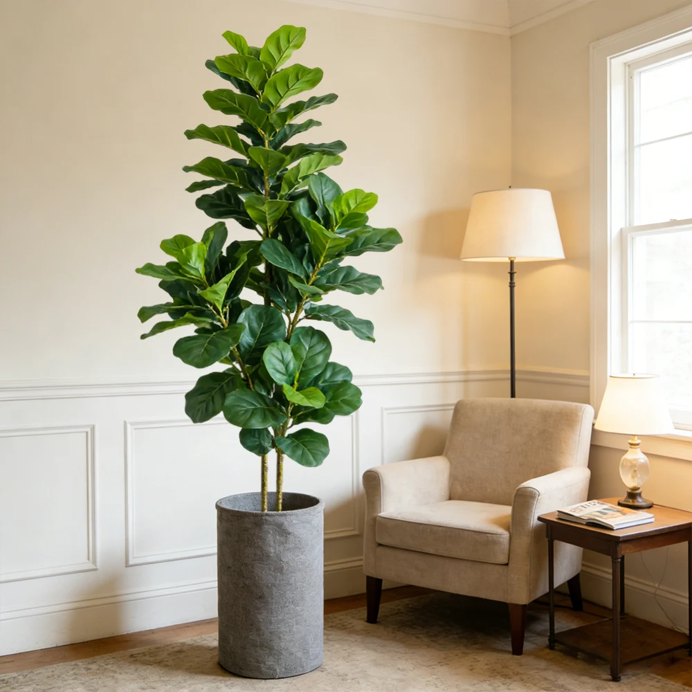 64/122cm 인조 피클무화과나무 가짜 오크 식물 열 - Ficus Lyrata Tree 리뷰 및 가격