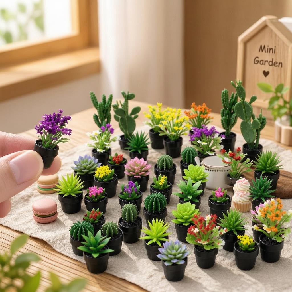 미니어처 플라스틱 화분에 심은 다육 식물 및 선인장 모 - Echeveria Succulent 리뷰 및 가격